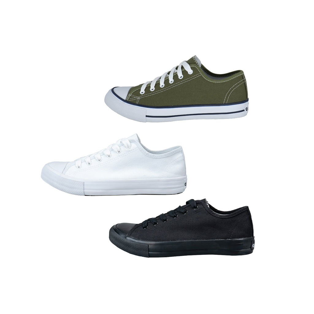 รองเท้าผ้าใบ รองเท้าผ้าใบผูกเชือก รองเท้าผ้าใบผูกเชือกผู้ชาย รองเท้าผ้าใบผูกเชือกผู้หญิงสีเขียวขี้ม้า,ขาว/ขาว,ดำ/ดำ สไตล์คลาสสิก นุ่มสบาย