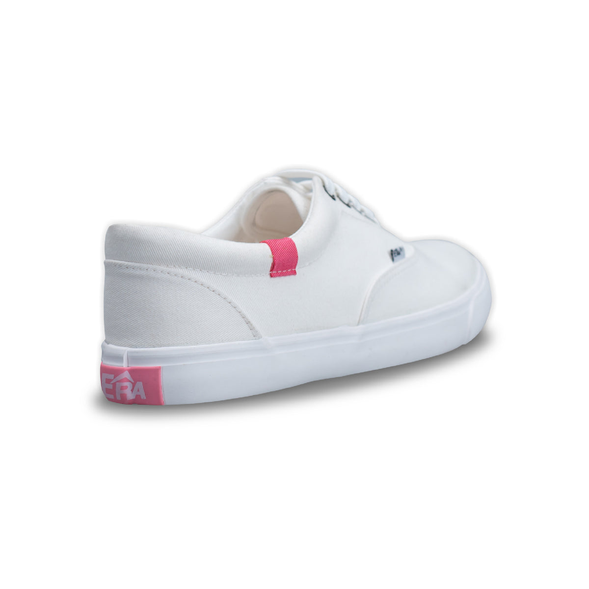 รองเท้าผ้าใบ รองเท้าผ้าใบผูกเชือก รองเท้าผ้าใบผูกเชือกผู้ชาย รองเท้าผ้าใบผูกเชือกผู้หญิงสีครีม/ชมพู  ดีไซน์เท่ด้วยริบบิ้นสวยหวาน นุ่มสบาย ไม่กัดเท้า 