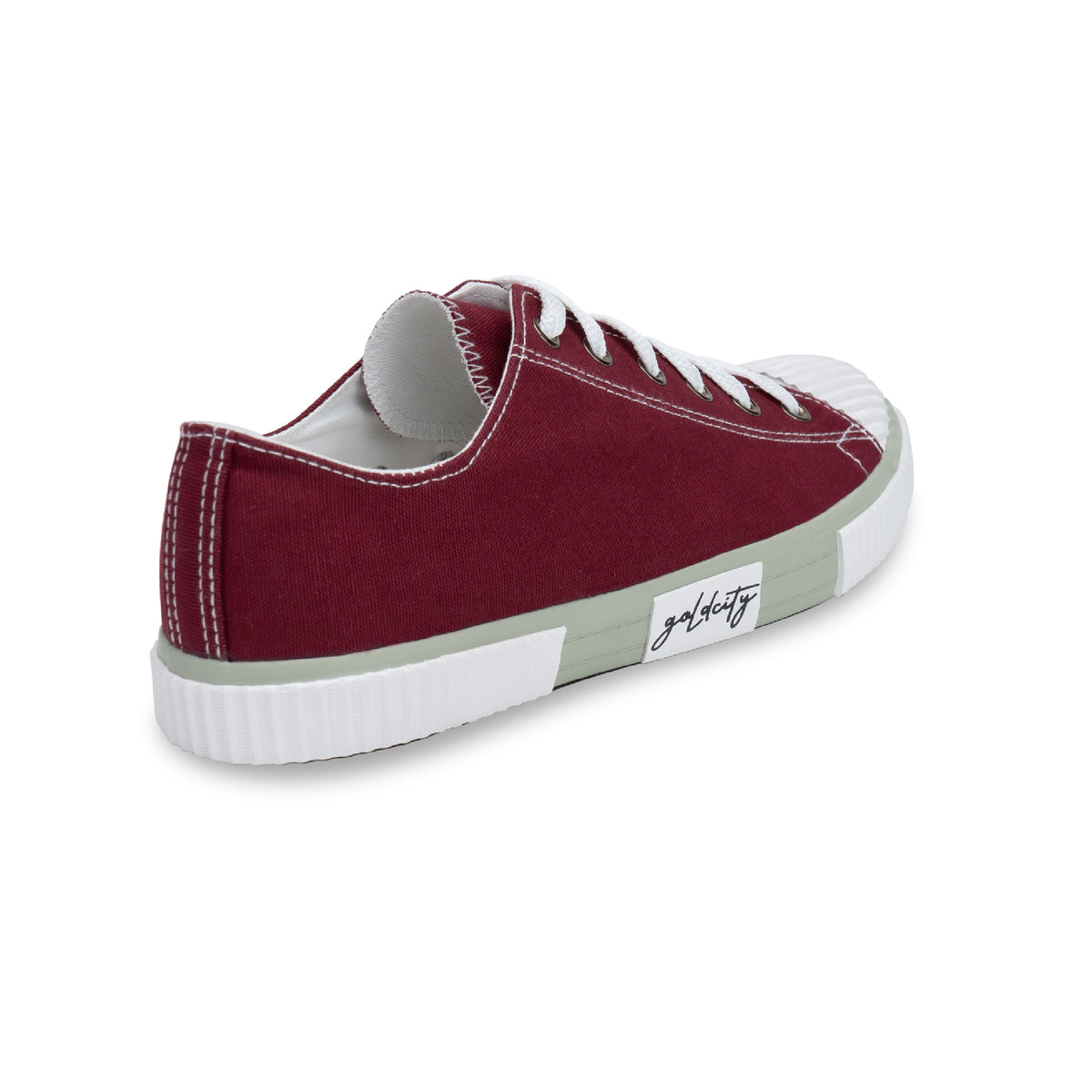 รองเท้าผ้าใบ รองเท้าผ้าใบผูกเชือก รองเท้าผ้าใบผูกเชือกผู้ชาย รองเท้าผ้าใบผูกเชือกผู้หญิงสีมังคุด ดีไซน์โดดเด่นด้วยลายยางสุดเท่! นุ่ม เบา ใส่สบาย