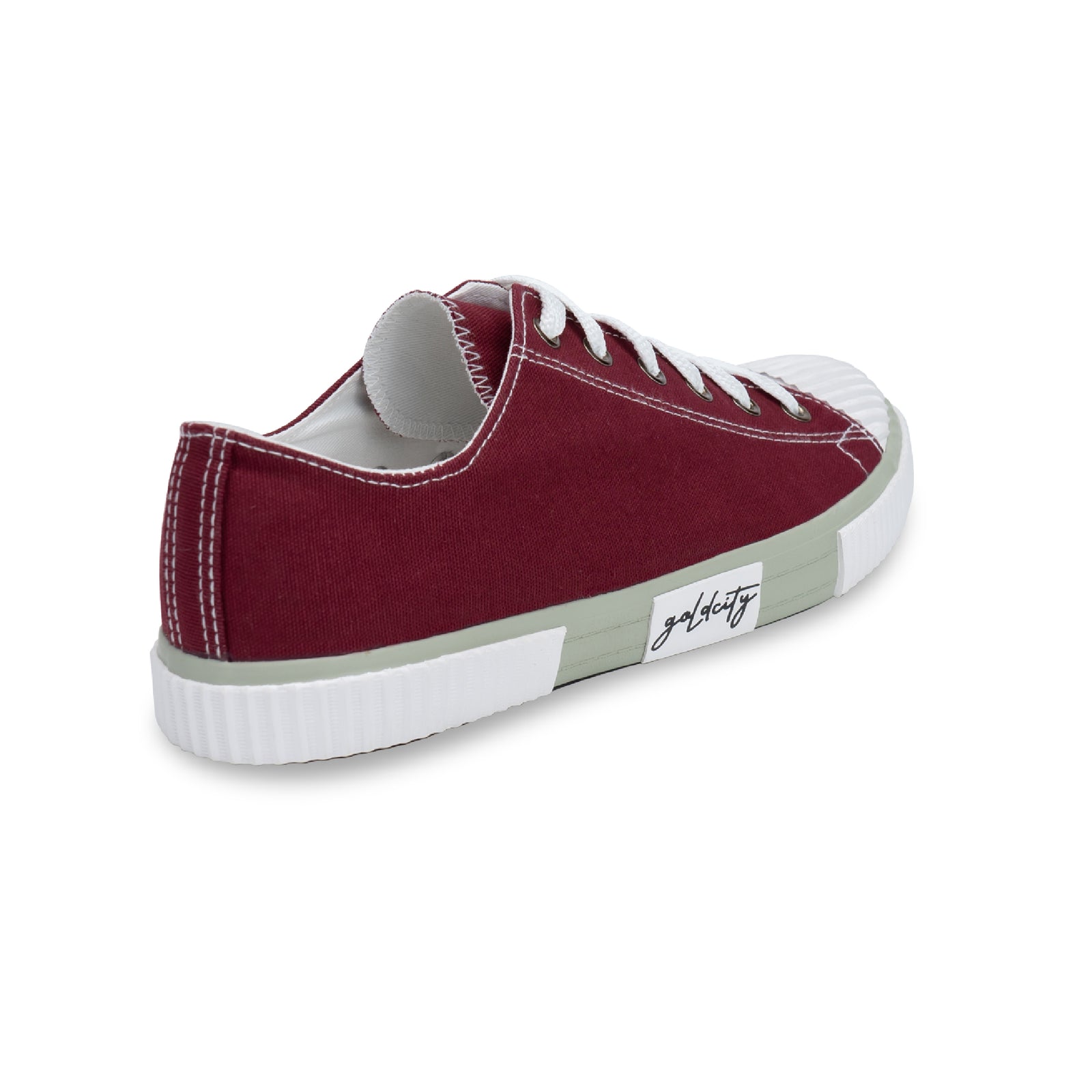 รองเท้าผ้าใบ รองเท้าผ้าใบผูกเชือก รองเท้าผ้าใบผูกเชือกผู้ชาย รองเท้าผ้าใบผูกเชือกผู้หญิงสีมังคุด ดีไซน์โดดเด่นด้วยลายยางสุดเท่! นุ่ม เบา ใส่สบาย