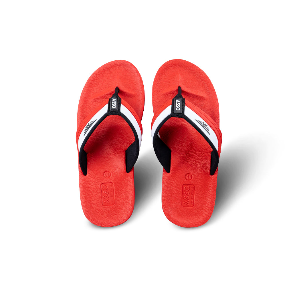 รองเท้าแตะ รองเท้าแตะหูหนีบ รองเท้าแตะหูหนีบผู้ชายสีแดง แห้งเร็ว ไม่อุ้มน้ำ ใส่เดินนานไม่เมื่อย 