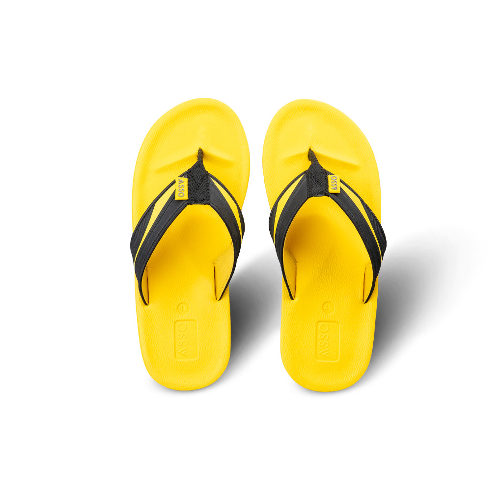 รองเท้าแตะ รองเท้าแตะหูหนีบ รองเท้าแตะหูหนีบผู้ชายสีเหลือง แห้งเร็ว ไม่อุ้มน้ำ ใส่เดินนานไม่เมื่อย