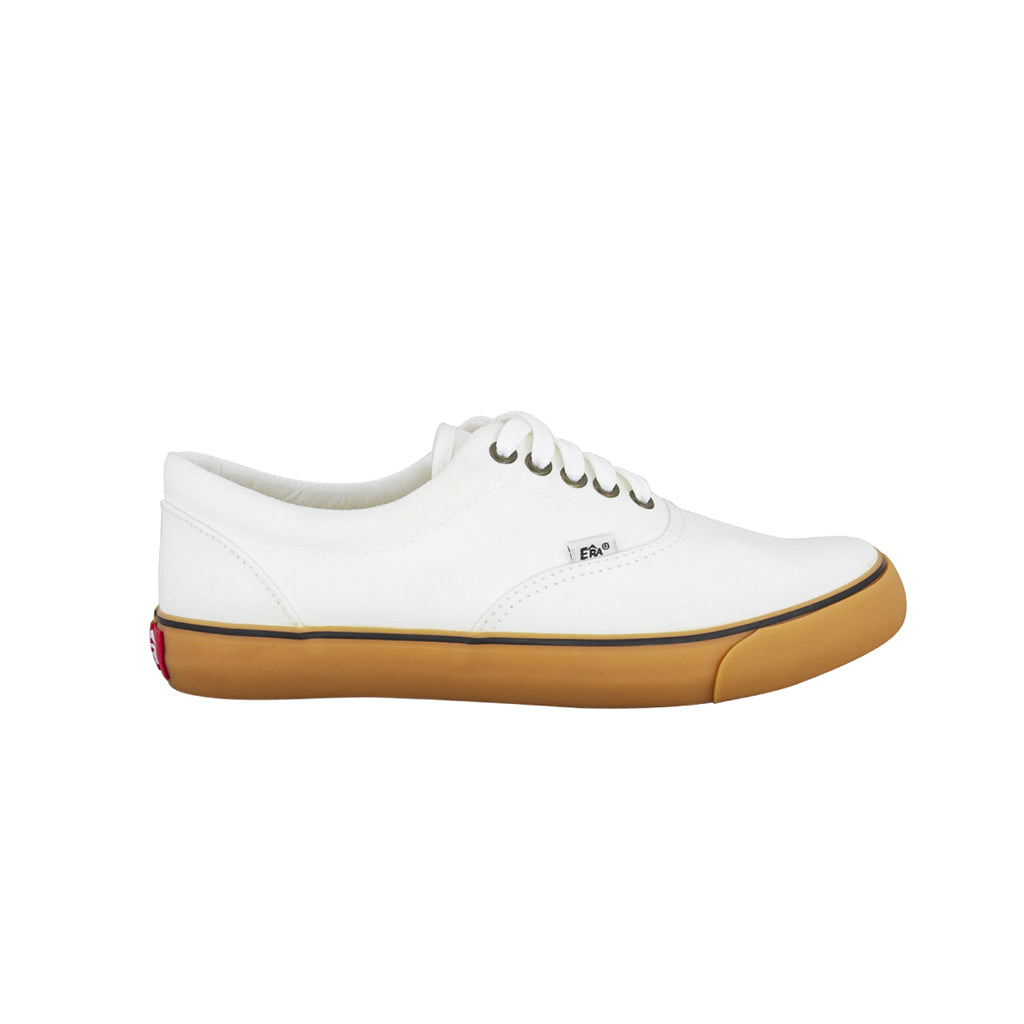   รองเท้าผ้าใบ รองเท้าผ้าใบผูกเชือก รองเท้าผ้าใบผูกเชือกผู้ชาย รองเท้าผ้าใบผูกเชือกผู้หญิงสีครีม ตราส้นด้านหลัง แดงเด่น ขอบนวมนุ่ม เบา ระบายอากาศดีเยี่ยม