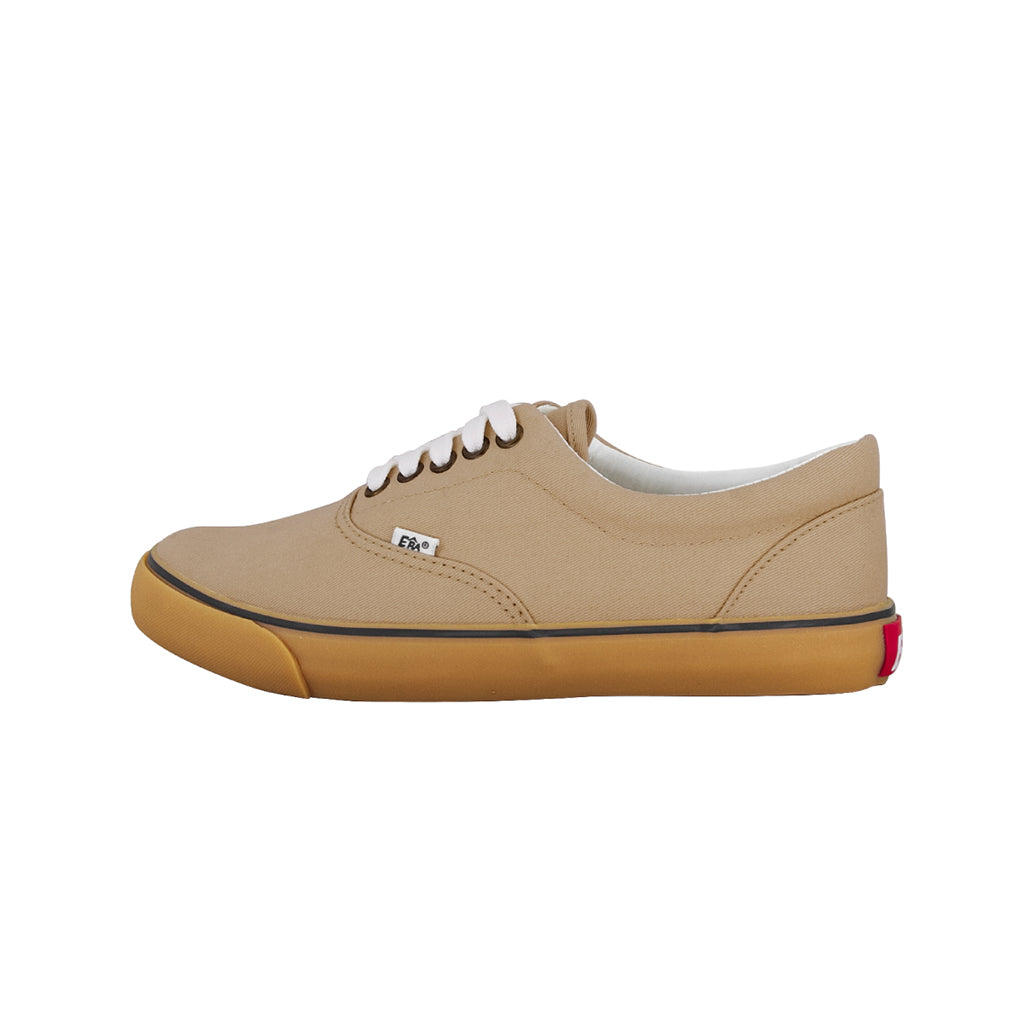  รองเท้าผ้าใบ รองเท้าผ้าใบผูกเชือก รองเท้าผ้าใบผูกเชือกผู้ชาย รองเท้าผ้าใบผูกเชือกผู้หญิงสีเบจ ตราส้นด้านหลัง แดงเด่น ขอบนวมนุ่ม เบา ระบายอากาศดีเยี่ยม