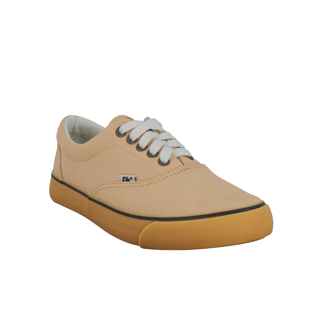  รองเท้าผ้าใบ รองเท้าผ้าใบผูกเชือก รองเท้าผ้าใบผูกเชือกผู้ชาย รองเท้าผ้าใบผูกเชือกผู้หญิงสีเบจ ตราส้นด้านหลัง แดงเด่น ขอบนวมนุ่ม เบา ระบายอากาศดีเยี่ยม