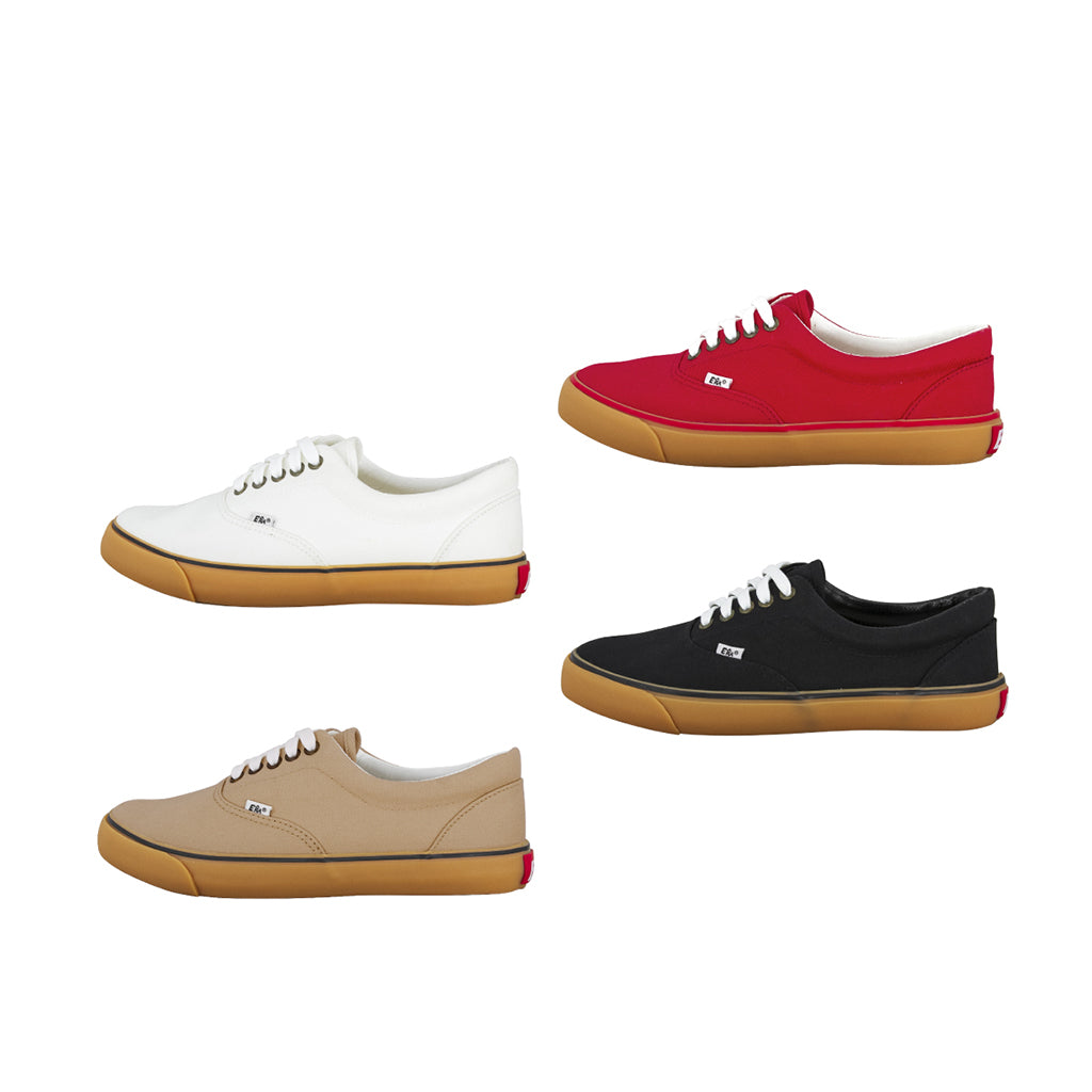  รองเท้าผ้าใบ รองเท้าผ้าใบผูกเชือก รองเท้าผ้าใบผูกเชือกผู้ชาย รองเท้าผ้าใบผูกเชือกผู้หญิงสีครีม,แดง,ดำ,เบจ ตราส้นด้านหลัง แดงเด่น ขอบนวมนุ่ม เบา ระบายอากาศดีเยี่ยม