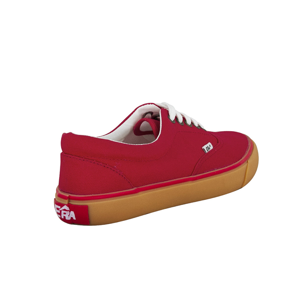 รองเท้าผ้าใบ รองเท้าผ้าใบผูกเชือก รองเท้าผ้าใบผูกเชือกผู้ชาย รองเท้าผ้าใบผูกเชือกผู้หญิงสีแดง ตราส้นด้านหลัง แดงเด่น ขอบนวมนุ่ม เบา ระบายอากาศดีเยี่ยม