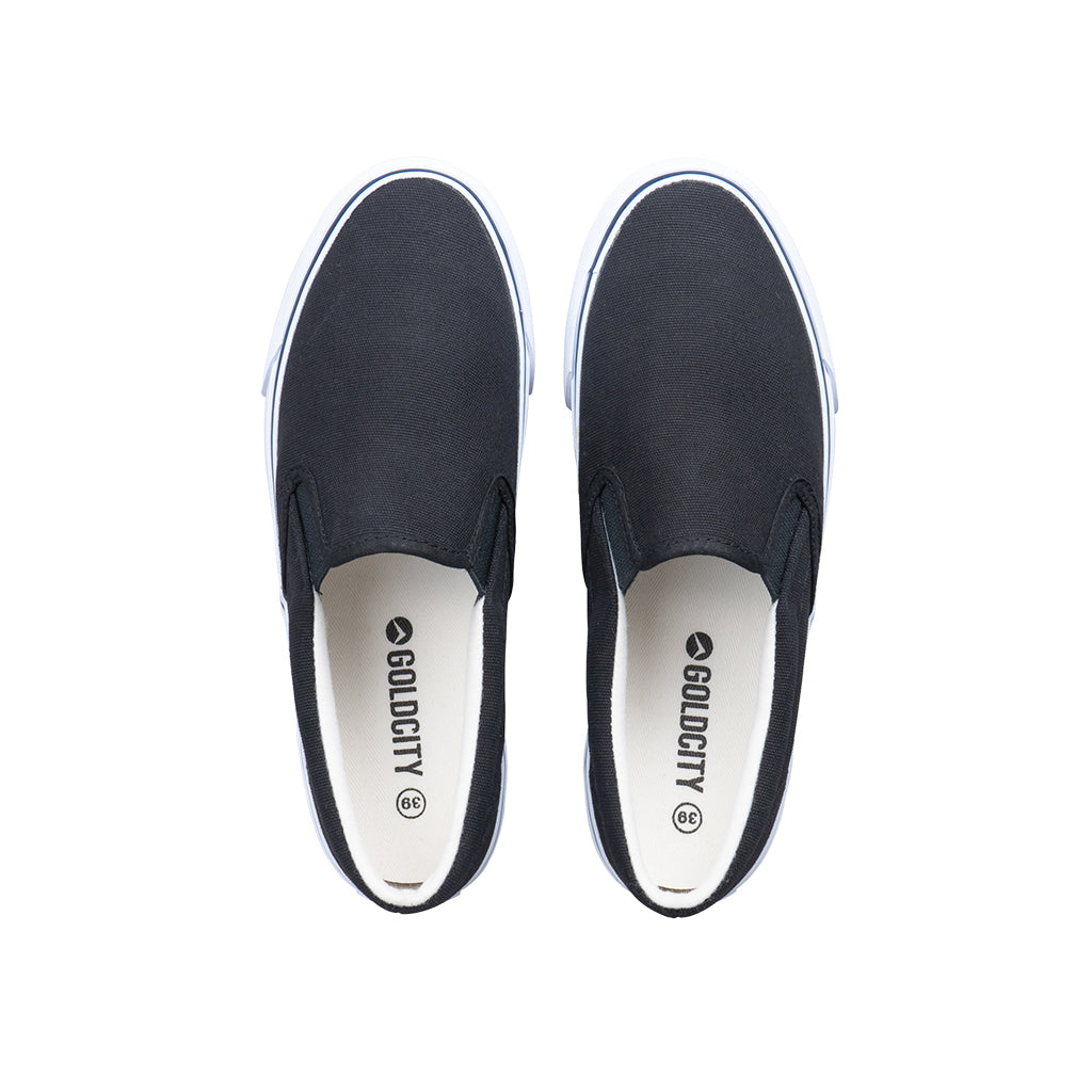 รองเท้าผ้าใบ รองเท้าผ้าใบสลิปออน รองเท้าผ้าใบสลิปออนผู้ชาย รองเท้าผ้าใบสลิปออนผู้หญิงสีดำ นุ่ม เบา ใส่สบายสุดๆ