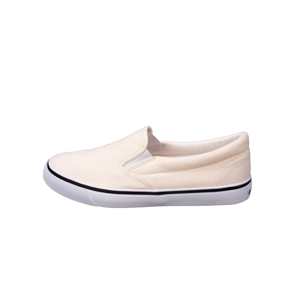 รองเท้าผ้าใบ รองเท้าสลิปออน รองเท้าผ้าใบสลิปออนผู้ชาย รองเท้าผ้าใบสลิปออนผู้หญิงสีครีม ขอบนุ่ม พื้นหนึบ ใส่สบาย 