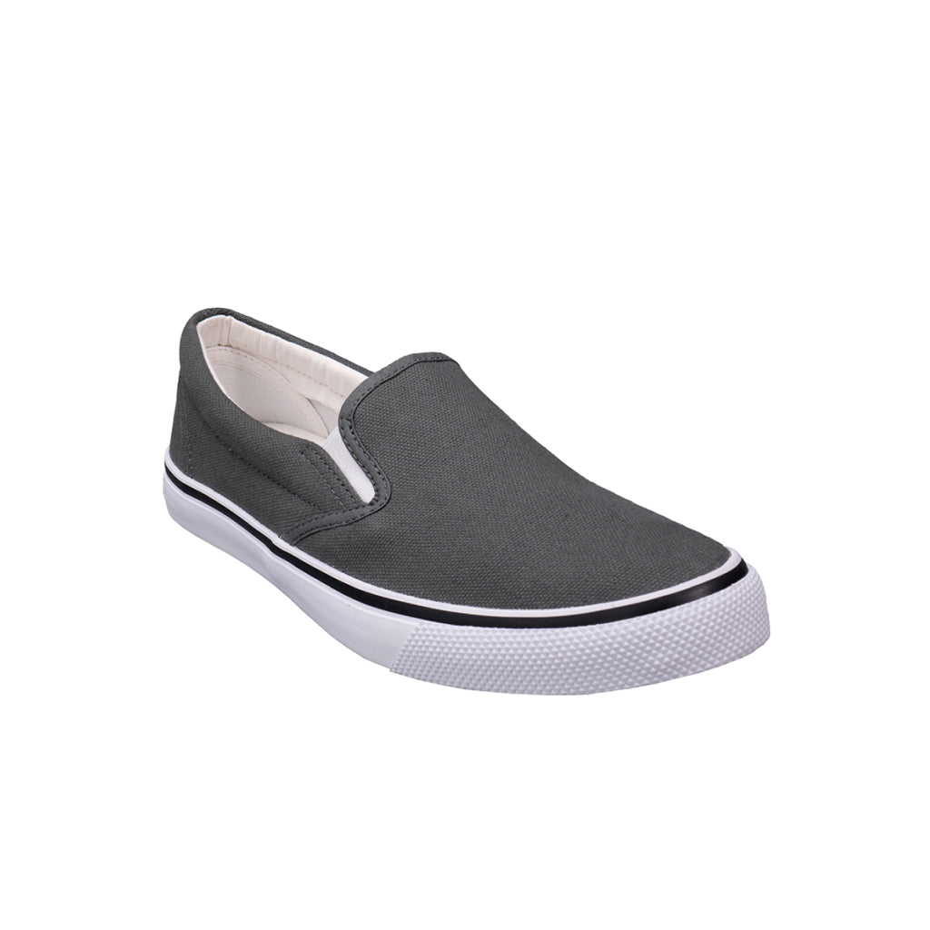 รองเท้าผ้าใบ รองเท้าสลิปออน รองเท้าผ้าใบสลิปออนผู้ชาย รองเท้าผ้าใบสลิปออนผู้หญิงสีเทา ขอบนุ่ม พื้นหนึบ ใส่สบาย