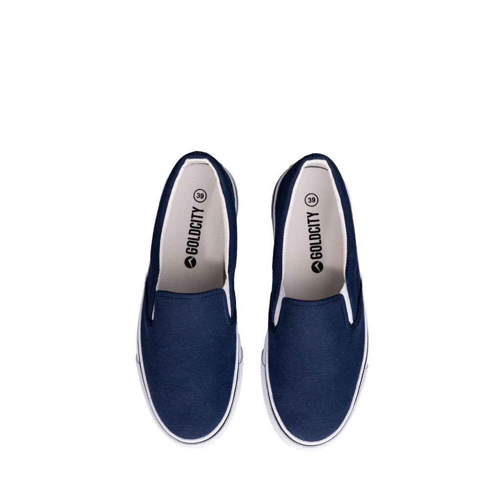 รองเท้าผ้าใบ รองเท้าสลิปออน รองเท้าผ้าใบสลิปออนผู้ชาย รองเท้าผ้าใบสลิปออนผู้หญิงสีกรม ขอบนุ่ม พื้นหนึบ ใส่สบาย