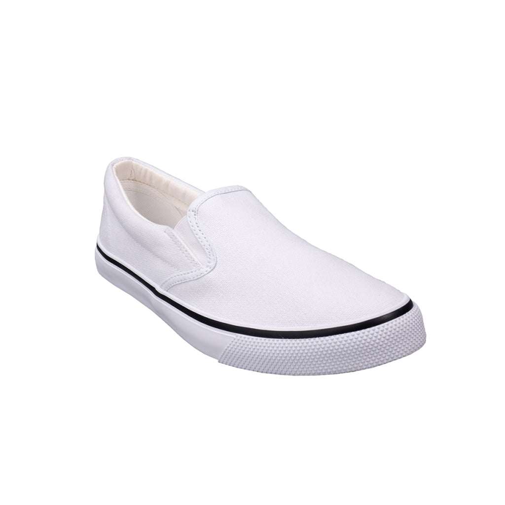 รองเท้าผ้าใบ รองเท้าสลิปออน รองเท้าผ้าใบสลิปออนผู้ชาย รองเท้าผ้าใบสลิปออนผู้หญิงสีขาว ขอบนุ่ม พื้นหนึบ ใส่สบาย  
