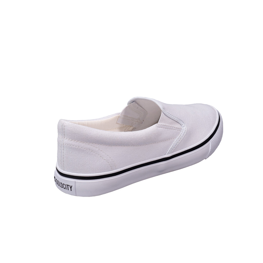 รองเท้าผ้าใบ รองเท้าสลิปออน รองเท้าผ้าใบสลิปออนผู้ชาย รองเท้าผ้าใบสลิปออนผู้หญิงสีขาว ขอบนุ่ม พื้นหนึบ ใส่สบาย  