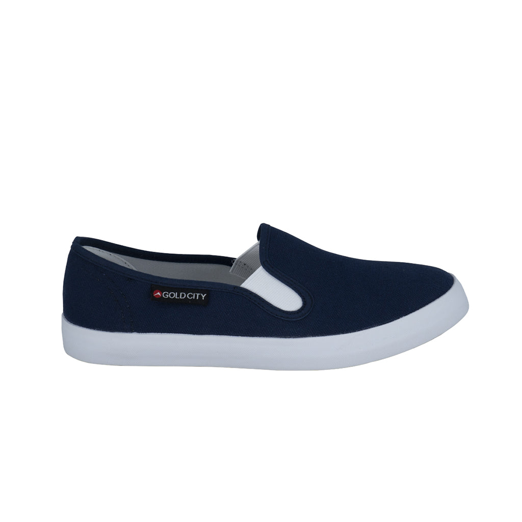 รองเท้าผ้าใบ รองเท้าผ้าใบสลิปออน รองเท้าผ้าใบสลิปออนผู้หญิงสีกรม เรียบง่าย นุ่มสบาย 