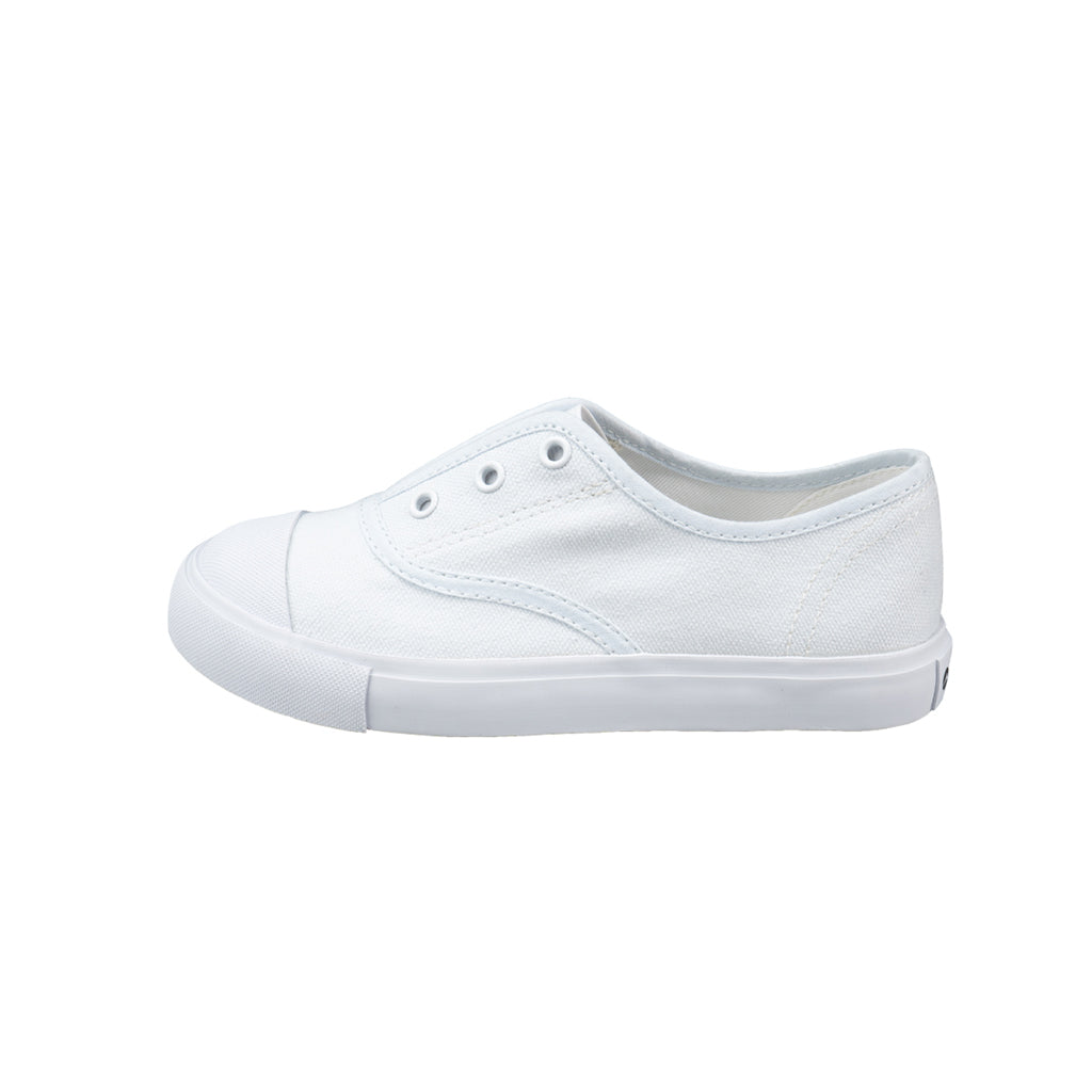 รองเท้าผ้าใบ รองเท้าผ้าใบแบบสวม รองเท้าผ้าใบแบบสวมผู้หญิงสีขาว ดีไซน์ยางยืด สวมง่าย นุ่มสบาย