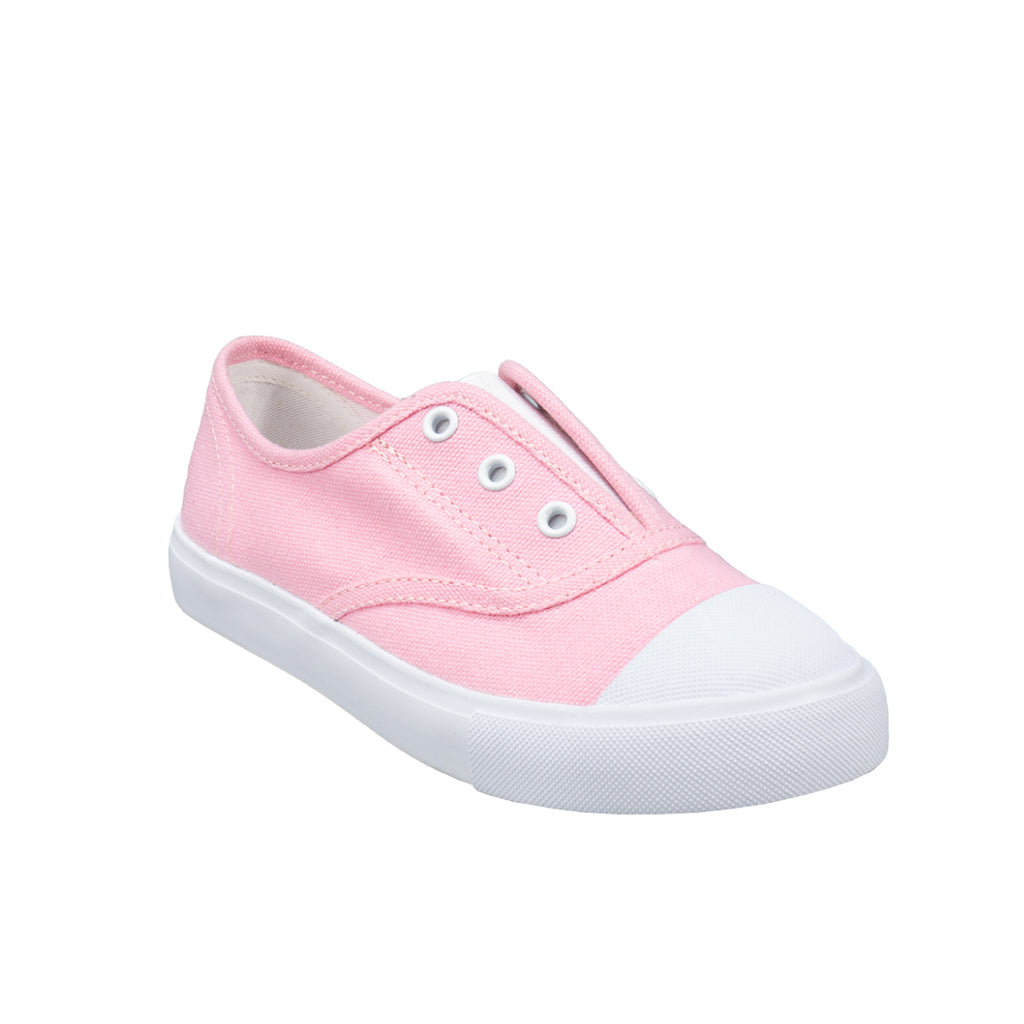 รองเท้าผ้าใบ รองเท้าผ้าใบแบบสวม รองเท้าผ้าใบแบบสวมผู้หญิงสีชมพู ดีไซน์ยางยืด สวมง่าย นุ่มสบาย