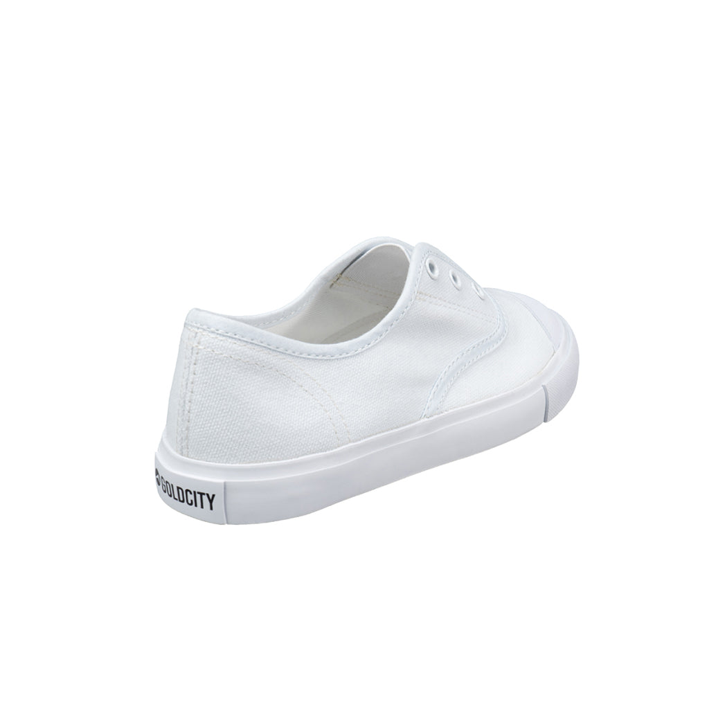 รองเท้าผ้าใบ รองเท้าผ้าใบแบบสวม รองเท้าผ้าใบแบบสวมผู้หญิงสีขาว ดีไซน์ยางยืด สวมง่าย นุ่มสบาย