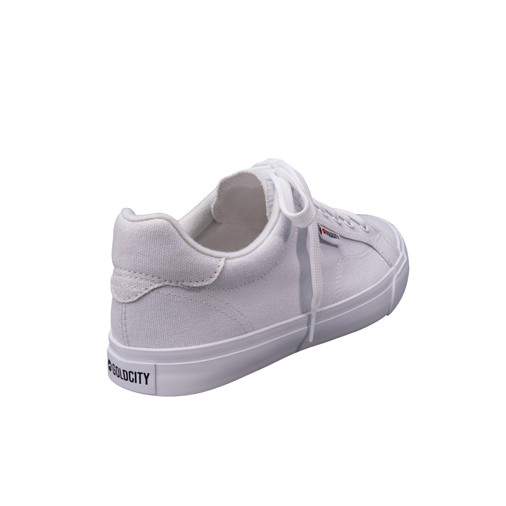 รองเท้าผ้าใบ รองเท้าผ้าใบผูกเชือก รองเท้าผ้าใบผูกเชือกผู้ชาย รองเท้าผ้าใบผูกเชือกผู้หญิงสีขาว ขอบนวมนุ่มสบาย ไม่กัดเท้า