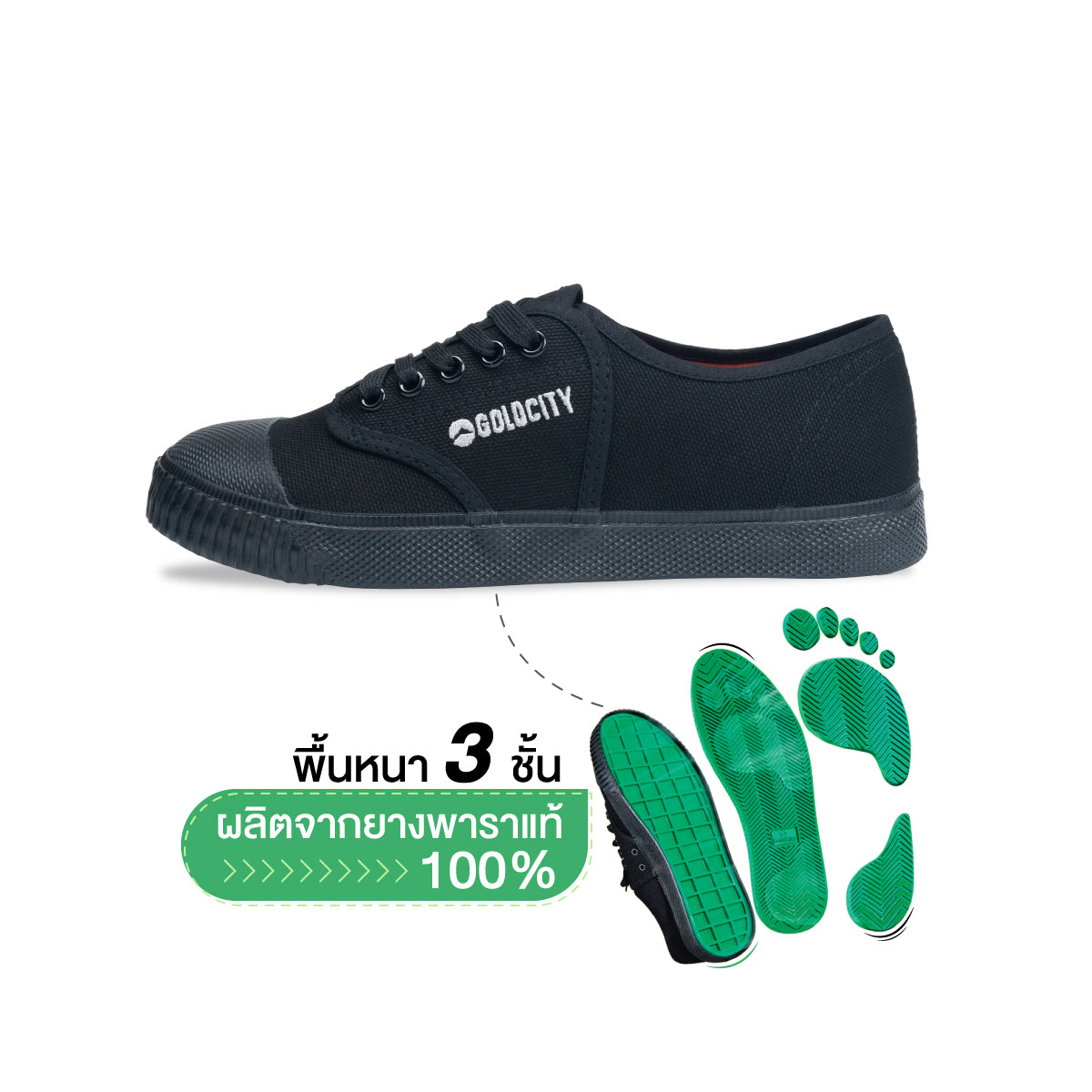 รองเท้าผ้าใบ รองเท้าผ้าใบนักเรียน รองเท้าผ้าใบนักเรียนผู้ชาย รองเท้าผ้าใบนักเรียนผู้หญิงสีดำ  ทน นุ่ม หนึบ! ใส่สบาย ระบายอากาศ