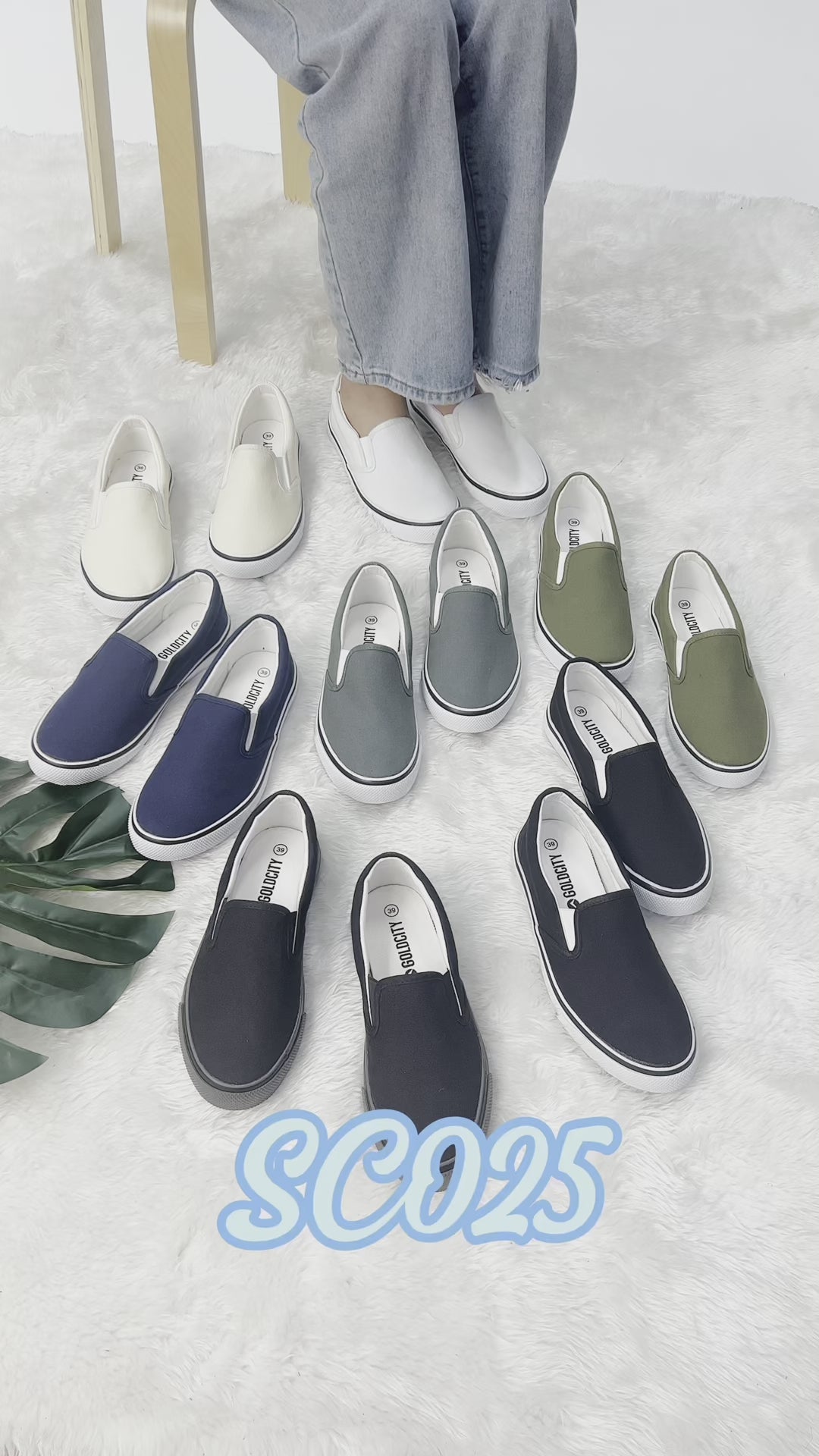 รองเท้าผ้าใบ รองเท้าสลิปออน รองเท้าผ้าใบสลิปออนผู้ชาย รองเท้าผ้าใบสลิปออนผู้หญิงสีขาว, ครีม ,เทา ,กรม ,เขียวขี้ม้า ,ดำ ,ดำ/ดำขอบนุ่ม พื้นหนึบ ใส่สบาย